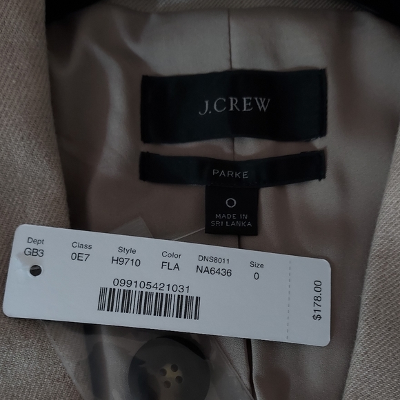 J. Crew Parke Blazer stretch linen, Flax Beige, size 0 - Picture 4 of 9